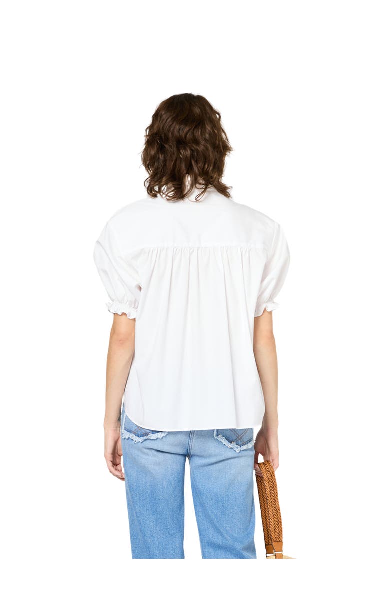 GERARD DAREL Annyr Ruffled Mandarin Collar Blouse, Alternate, color, White