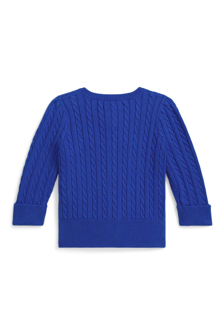 Mini Cable Knit Sweater, Alternate, color, NEW SAPPHIRE/ CRUISE GREEN