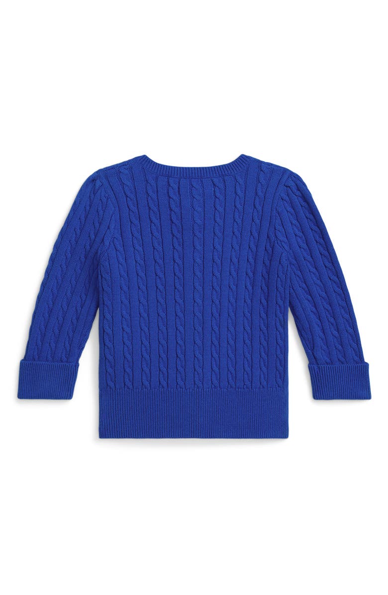 Ralph Lauren Mini Cable Knit Sweater, Alternate, color, New Sapphire/ Cruise Green