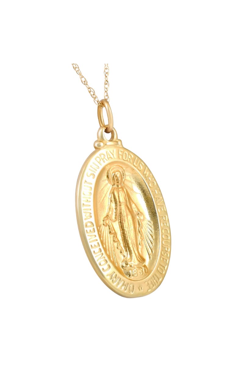 Bliss Diamond 14k Gold St. Mary Medal Pendant 1" Tall 2 Grams, Alternate, color,
