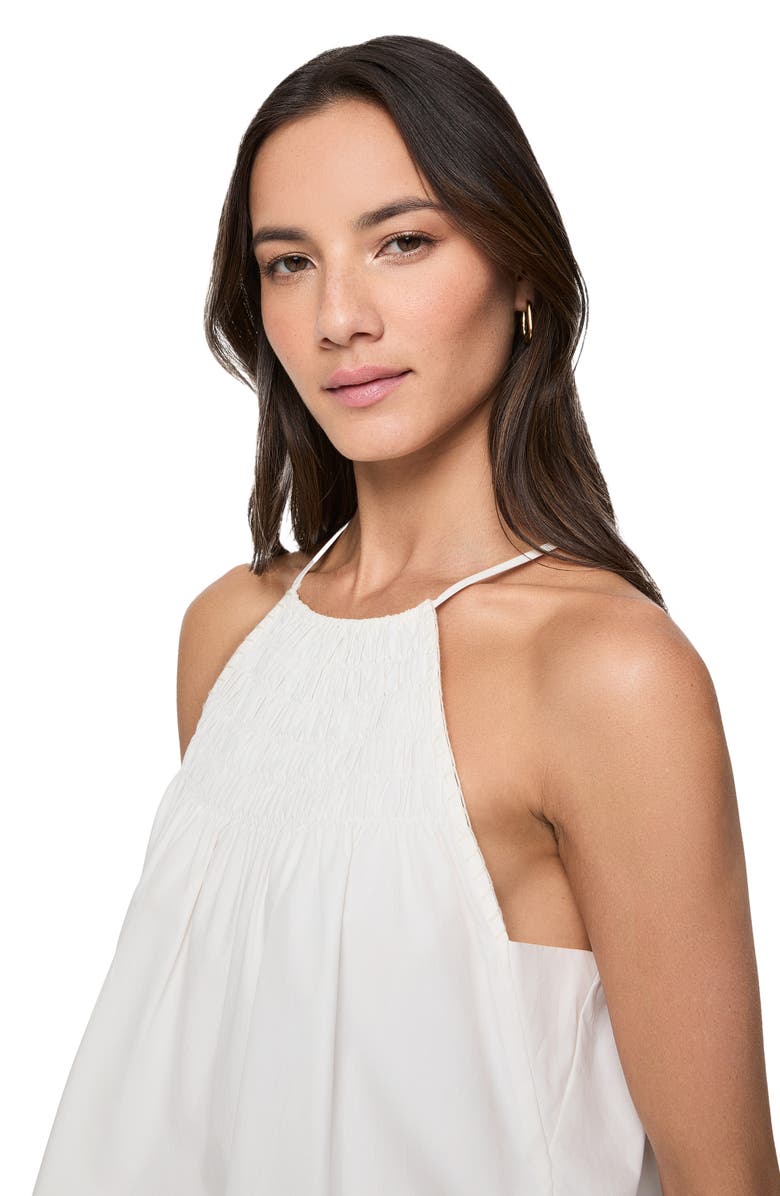 Rebecca Minkoff Cassie Smocked Sleeveless Cotton Top, Alternate, color, Bright White