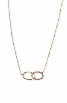 Interlock Oval Pendant Necklace