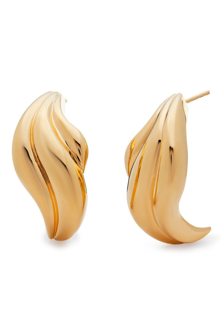 Bold Swirl Stud Earrings, Main, color, GOLD