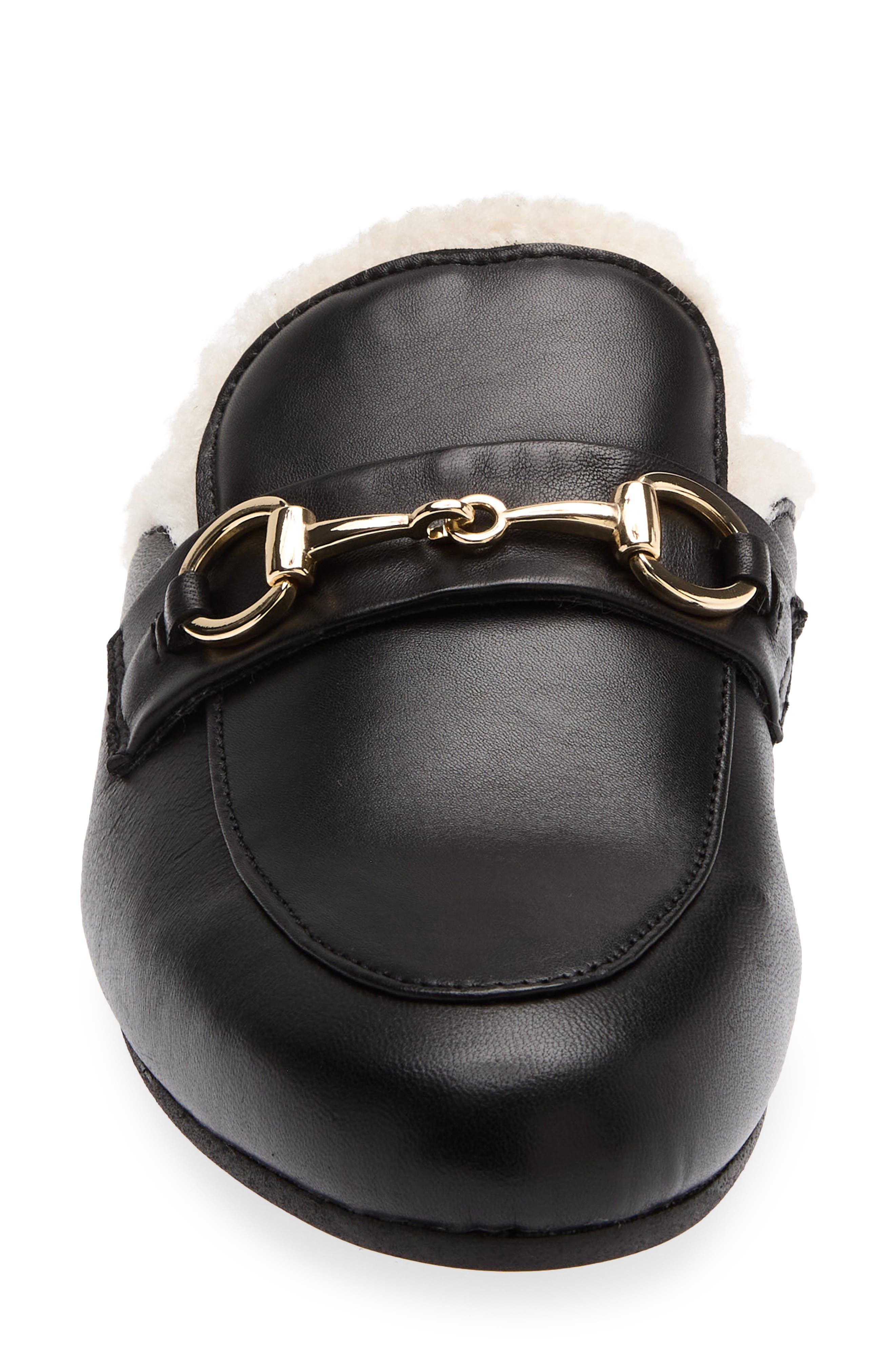 Dalia Faux Shearling Lined Mule, Alternate, color, BLACK/SHEARLING