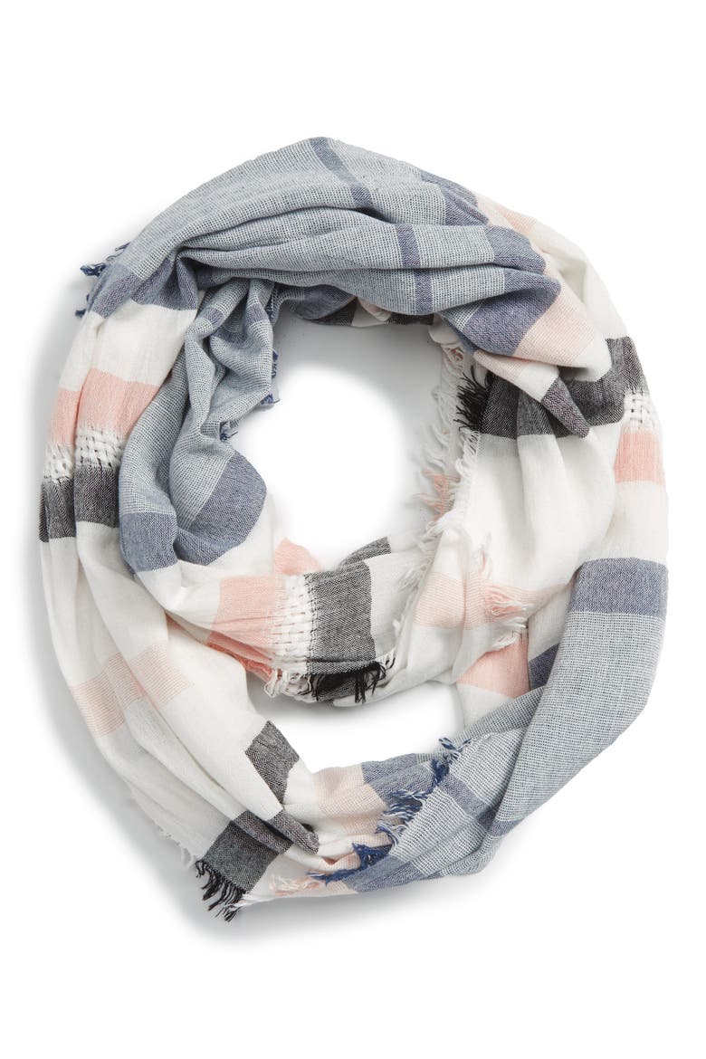 Stripe Infinity Scarf, Main, color, WHITE MULTI