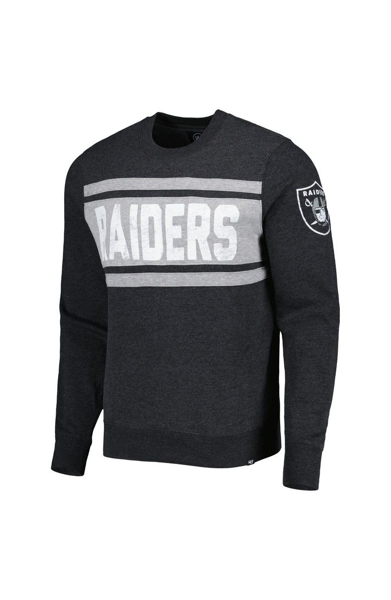 '47 Men's '47 Heathered Black Las Vegas Raiders Bypass Tribeca Pullover Sweatshirt, Alternate, color, Black