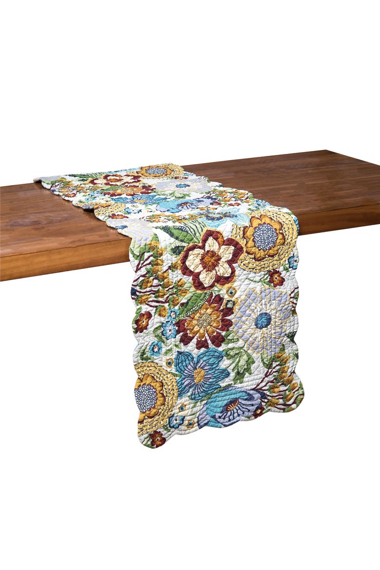Calanthe 100% Cotton Table Runner 14" x 51", Alternate, color, Yellow
