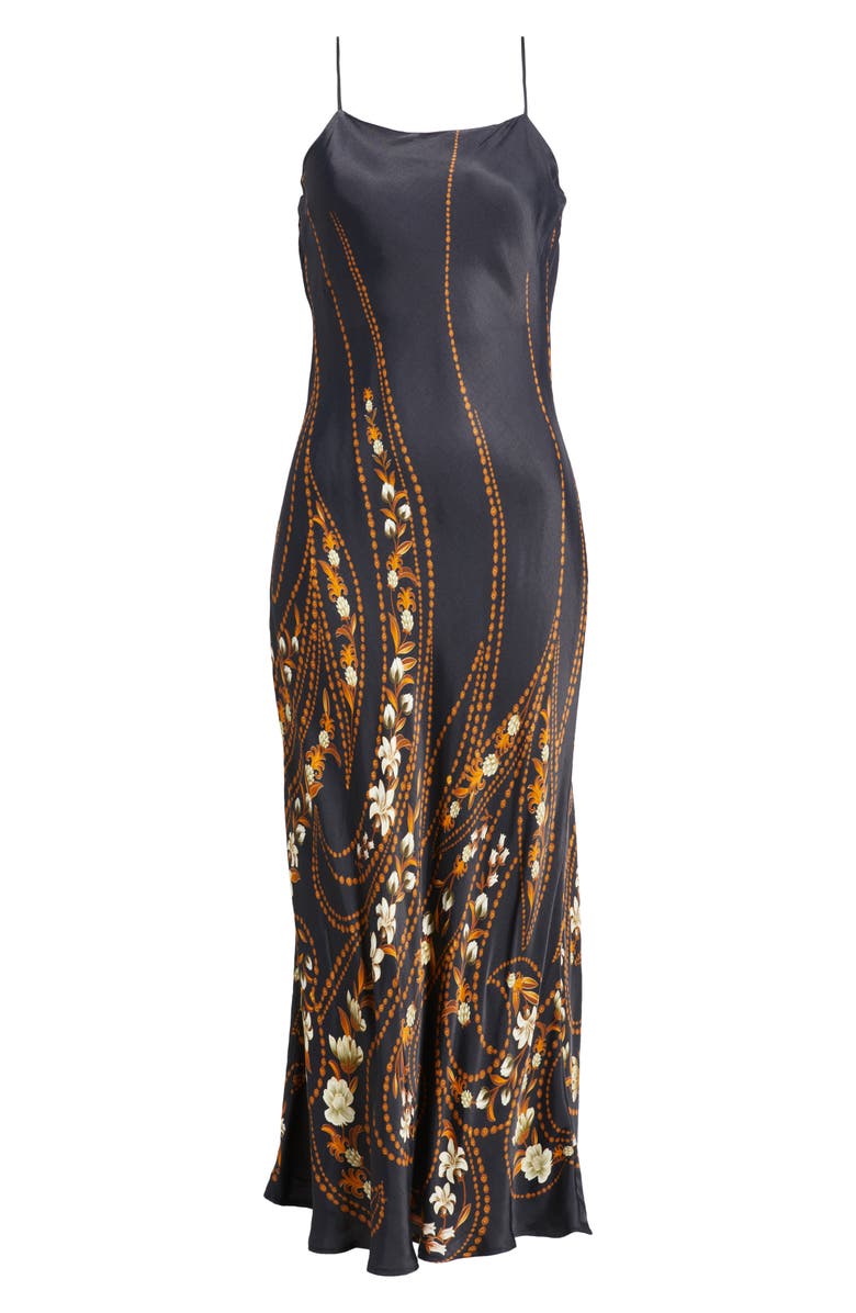 FARM Rio Garden Silhouette Maxi Slip Dress, Alternate, color, Black