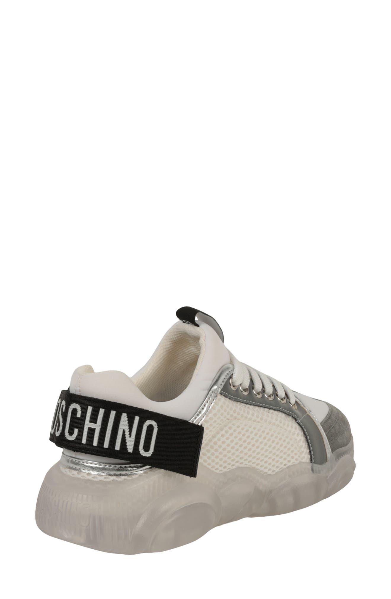 Moschino Mesh Suede Sneaker, Alternate, color, 