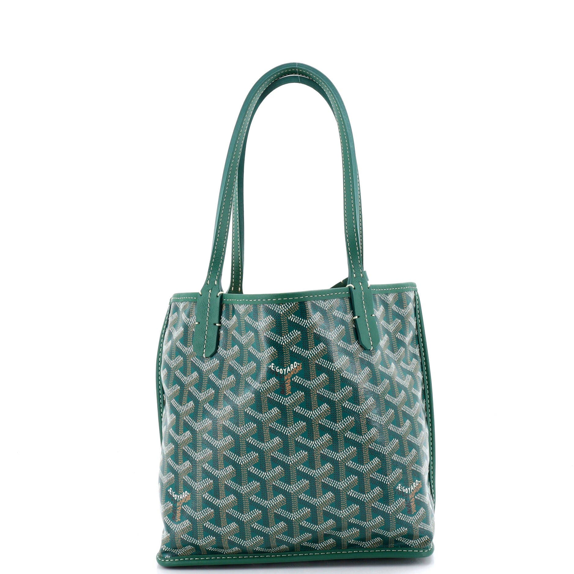 Pre-Owned Goyard Anjou Reversible Tote Coated Canvas Mini, Main, color, Green