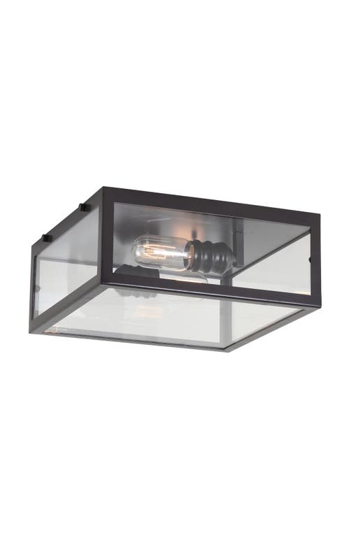 Jonathan Y Grayson 2-light Bohemian Farmhouse Iron/glass Led Flush Mount In Black