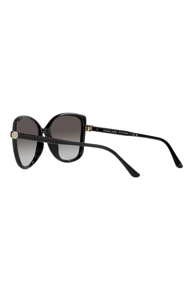 Malta 57mm Gradient Butterfly Sunglasses, Alternate, color, BLACK