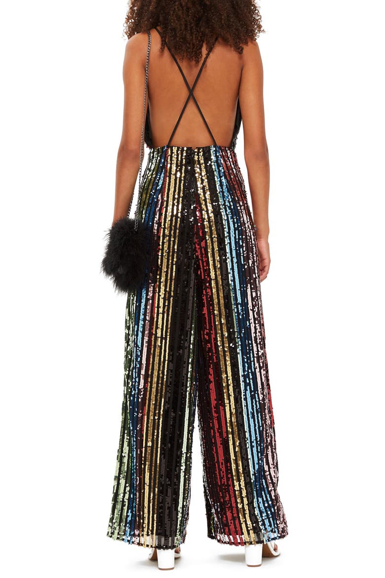 Rainbow Sequin Jumpsuit, Alternate, color, MULTI