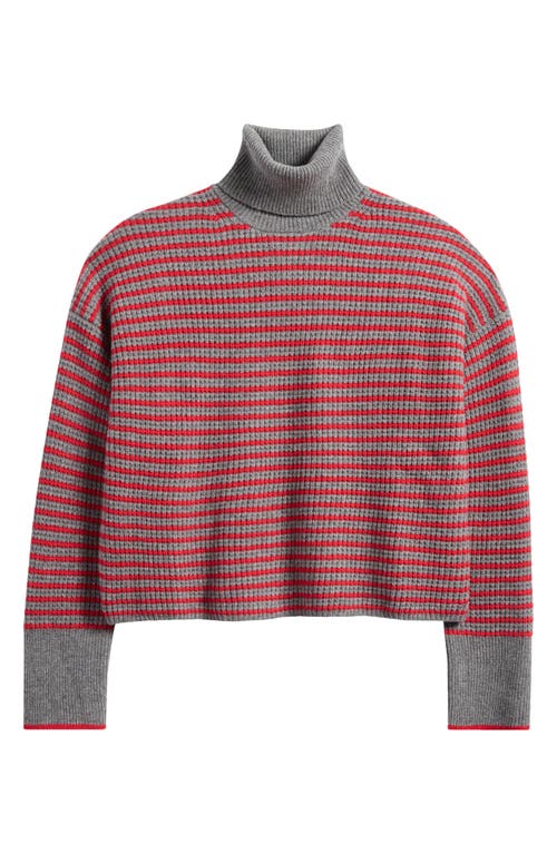 MADEWELL MADEWELL STRIPE WOOL WAFFLE KNIT TURTLENECK SWEATER
