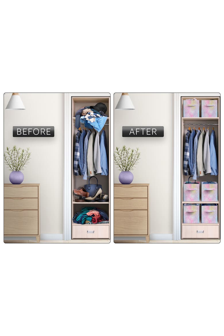 6-Pack Foldable Storage Cube Bins, Alternate, color, PASTEL COLORS