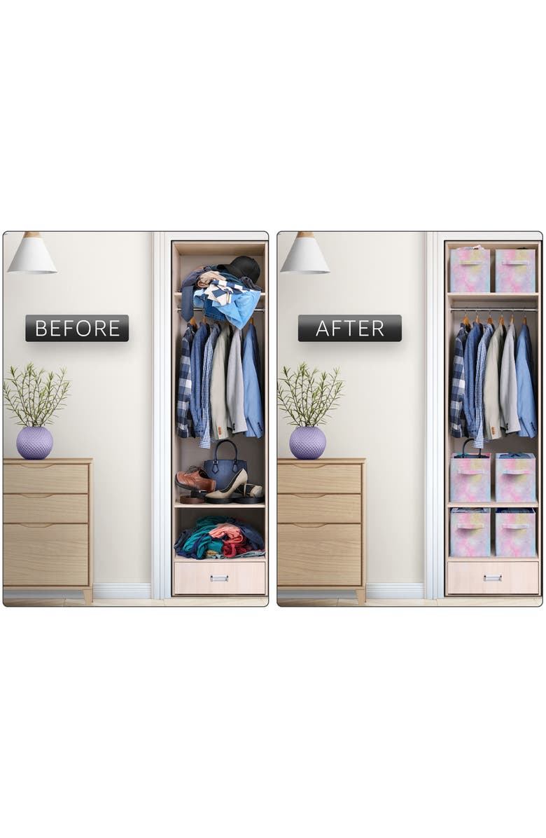 SORBUS 6-Pack Foldable Storage Cube Bins, Alternate, color, Rainbow Sparkle