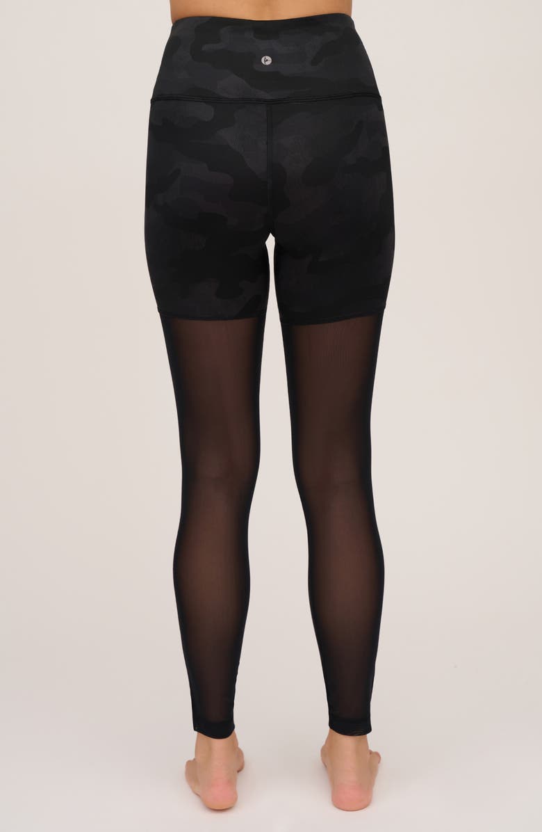 90 DEGREE BY REFLEX High Waist Mesh Panel Leggings, Alternate, color, 