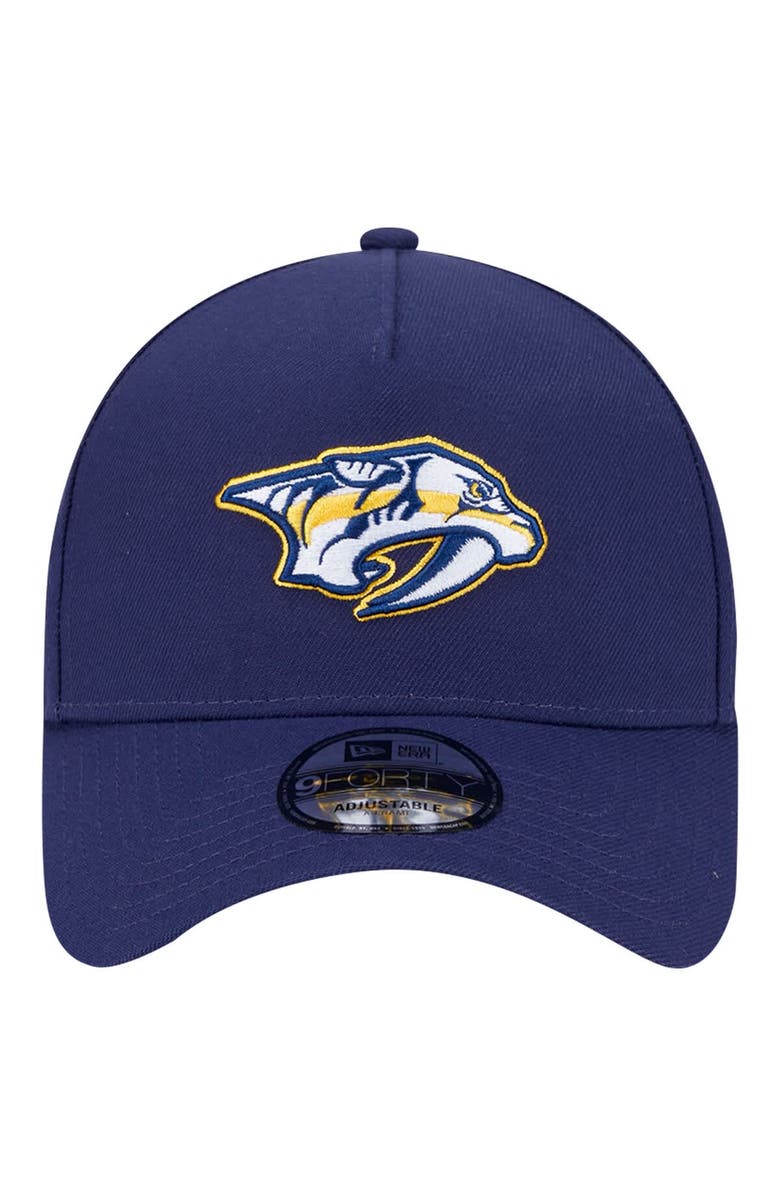 New Era Men's New Era  Navy Nashville Predators Core A-Frame 9FORTY Adjustable Hat, Alternate, color, 