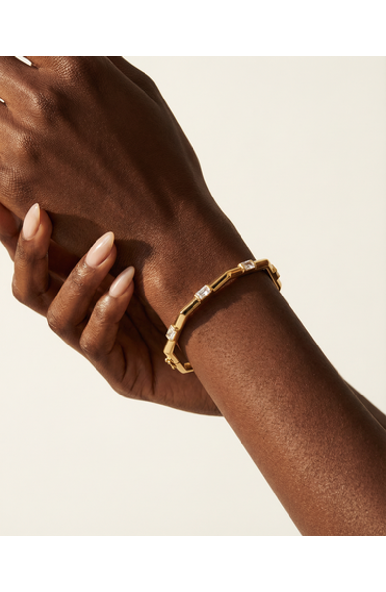 Ora Ana The Alea Lock Bracelet, Alternate, color, Gold/White Cz