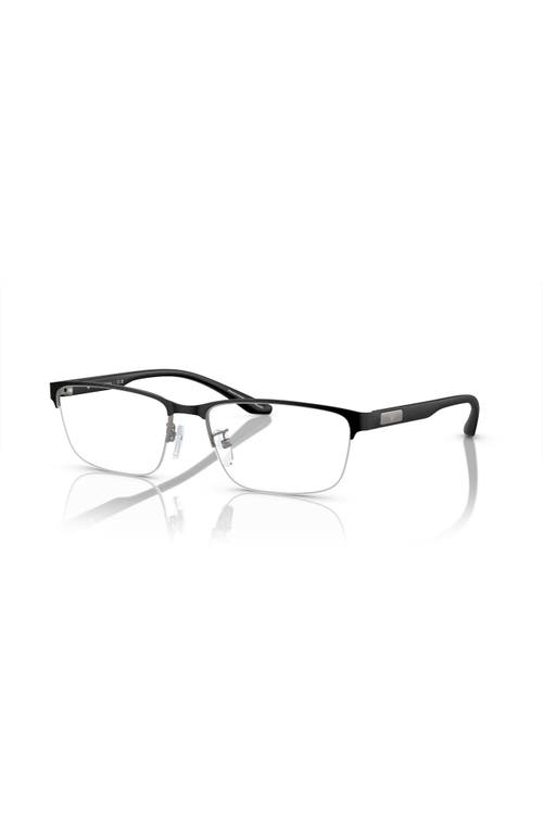 Emporio Armani 57mm Rectangle Optical Glasses In Black