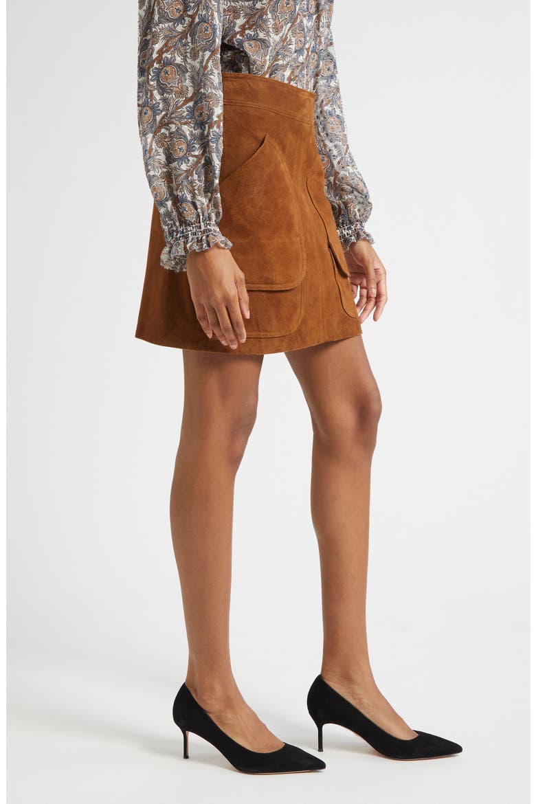 Norwood Suede Miniskirt, Alternate, color, WHISKY
