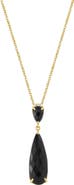 EFFY 14K Yellow Gold Diamond & Onyx Teardrop Pendant Necklace