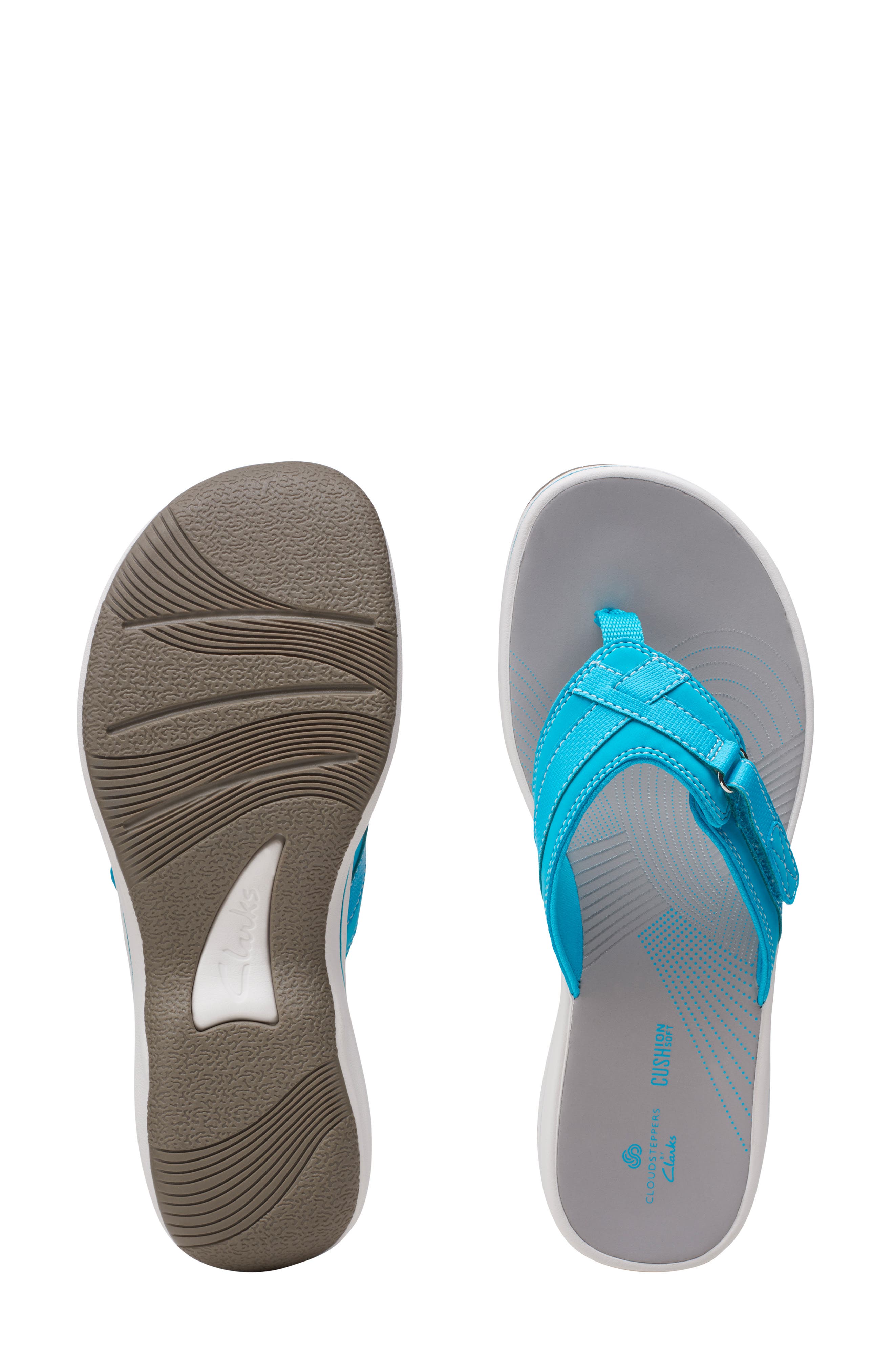 Clarks<sup>®</sup> Breeze Sea Flip Flop Sandal, Alternate, color, Aqua Synth