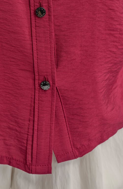 Dkny Textured Voile Button-up Shirt In Burgundy