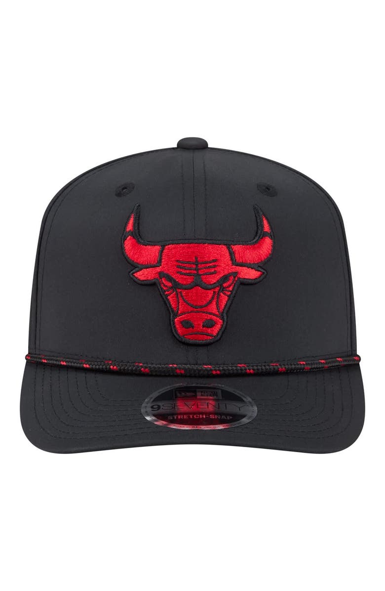 New Era Men's New Era Black Chicago Bulls Sport Rope Vented Stretch-Snap 9SEVENTY Hat, Alternate, color, Black