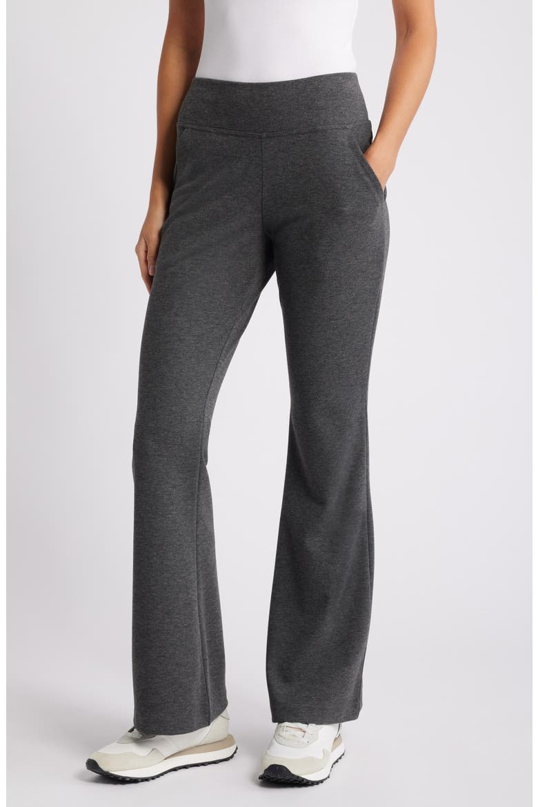 Ponte Knit Flare Leggings, Main, color, GREY HEATHER