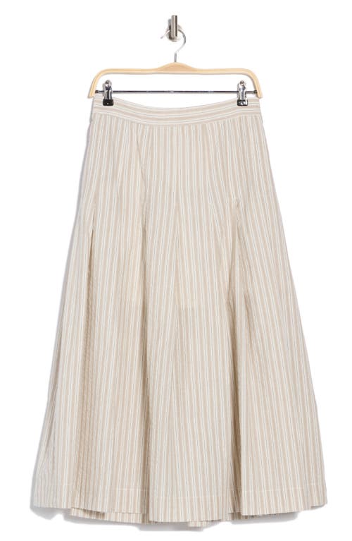 MAX STUDIO MAX STUDIO STRIPE PLEATED A-LINE SKIRT 