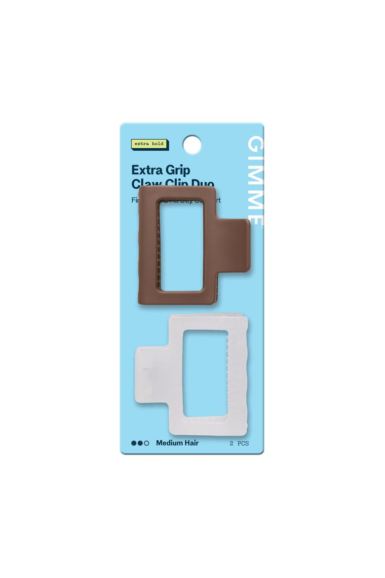 Square Extra Grip Claw Clip, Main, color, Brown