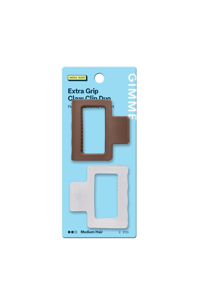 Gimme Beauty Square Extra Grip Claw Clip, Main, color, Brown