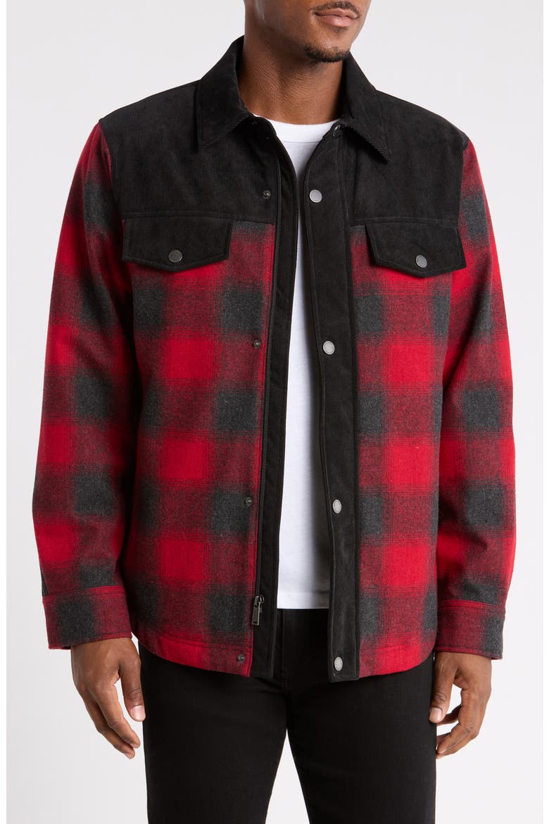 Timberline Hybrid Shirt Jacket, Main, color, RED OMBRE