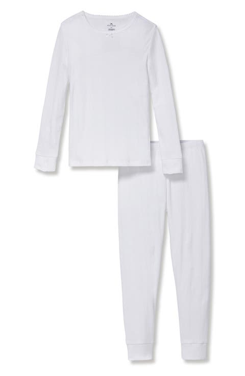 Kids' Pima Cotton Pointelle Fitted Two-Piece Pajamas (Little Kid & Big Kid)