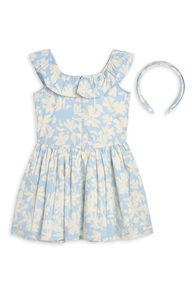 Kids' Ruffle Dress & Headband Set, Alternate, color, SKYWAY