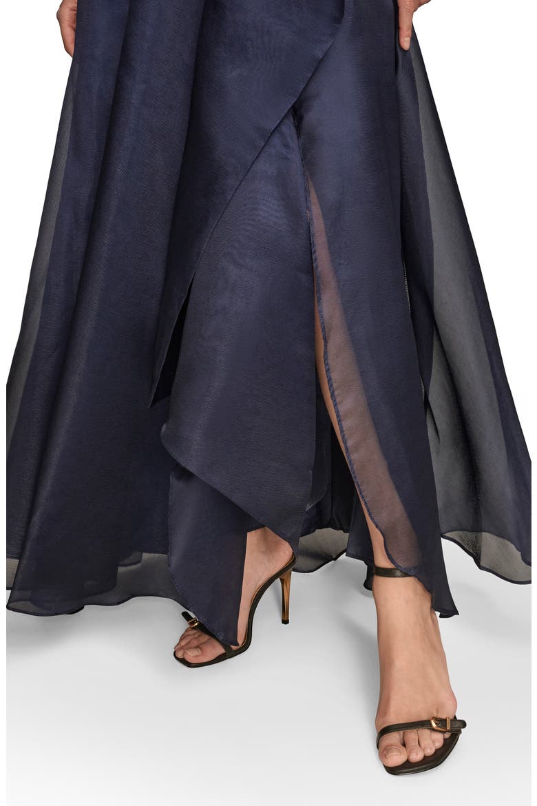 Strapless Ruched Bodice Gown, Alternate, color, INK