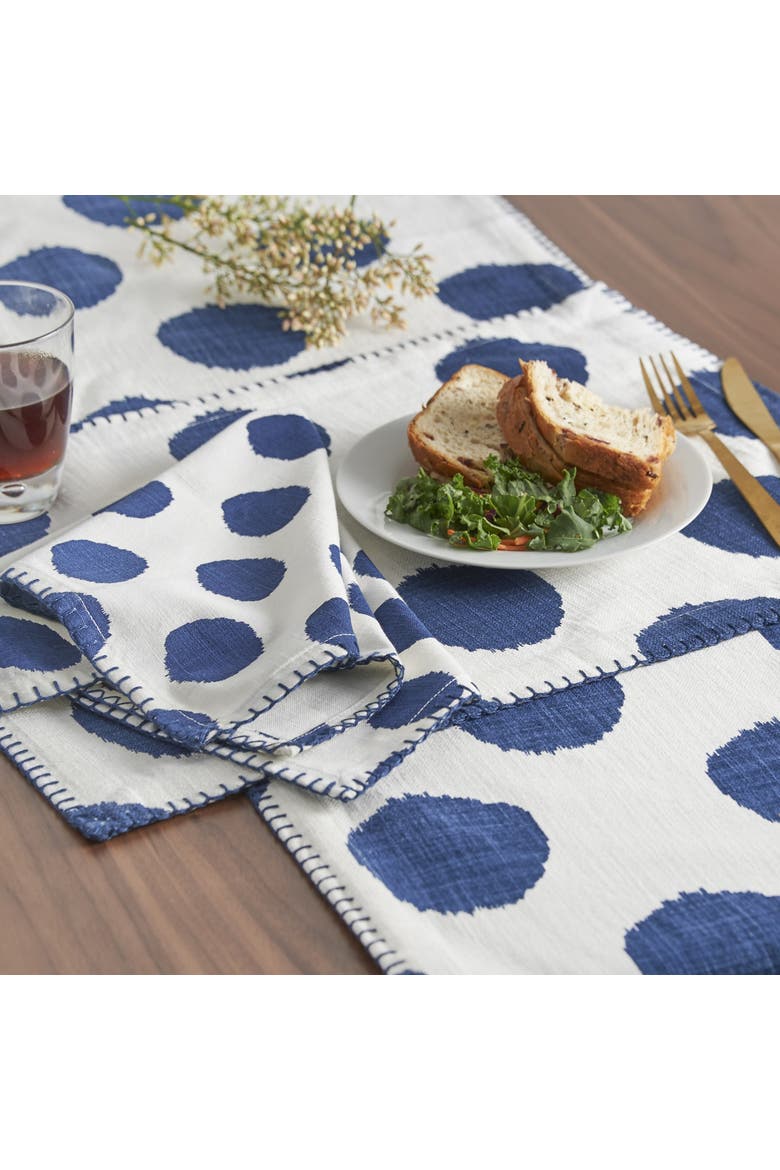 Dot 100% Cotton Placemat Collection 14" x 20", Alternate, color, Dark Blue