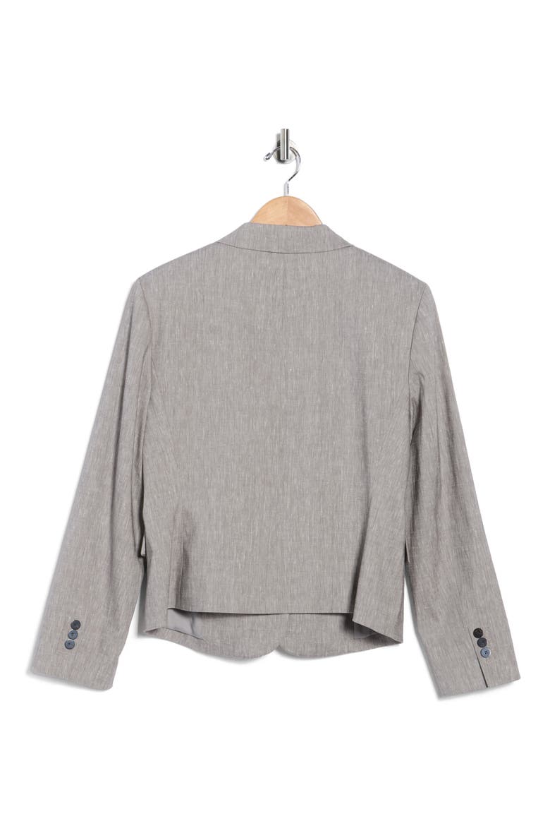 Shrunken Linen Blend Blazer, Alternate, color, GREY MELANGE