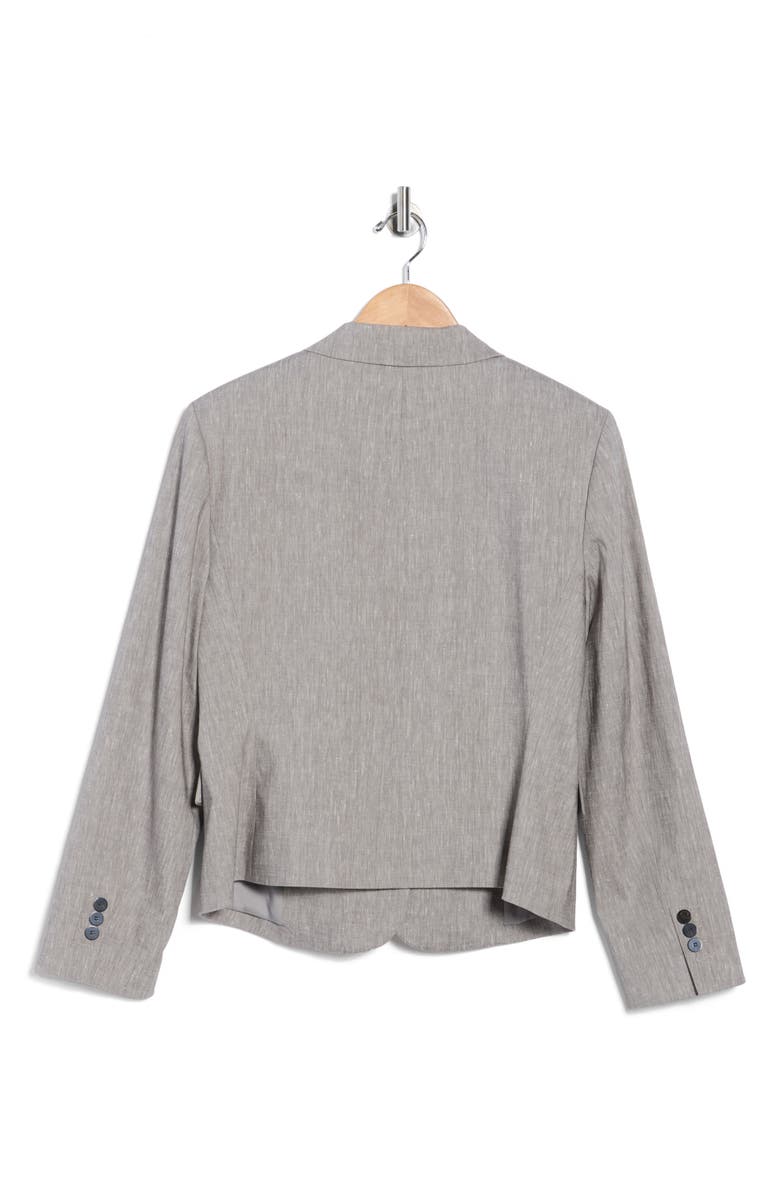 Theory Shrunken Linen Blend Blazer, Alternate, color, Grey Melange