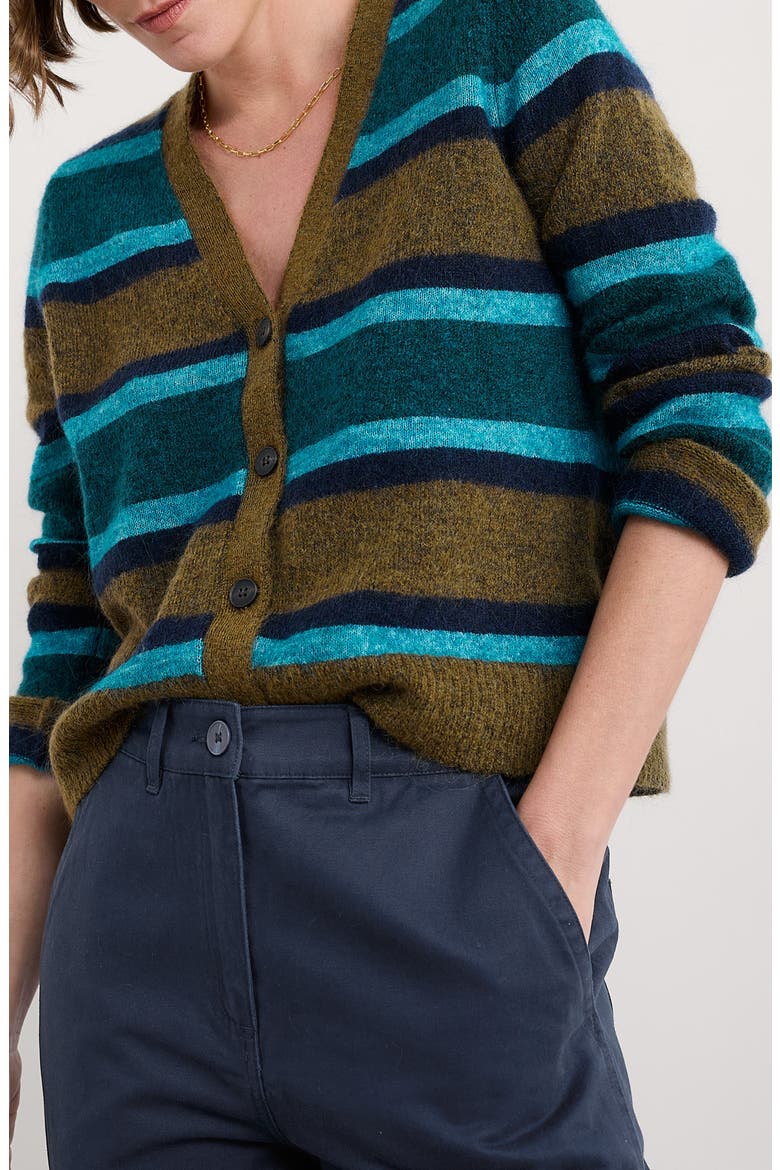 Etching Stripe Cardigan, Main, color, KNIT EARTHENWARE CYAN MIX