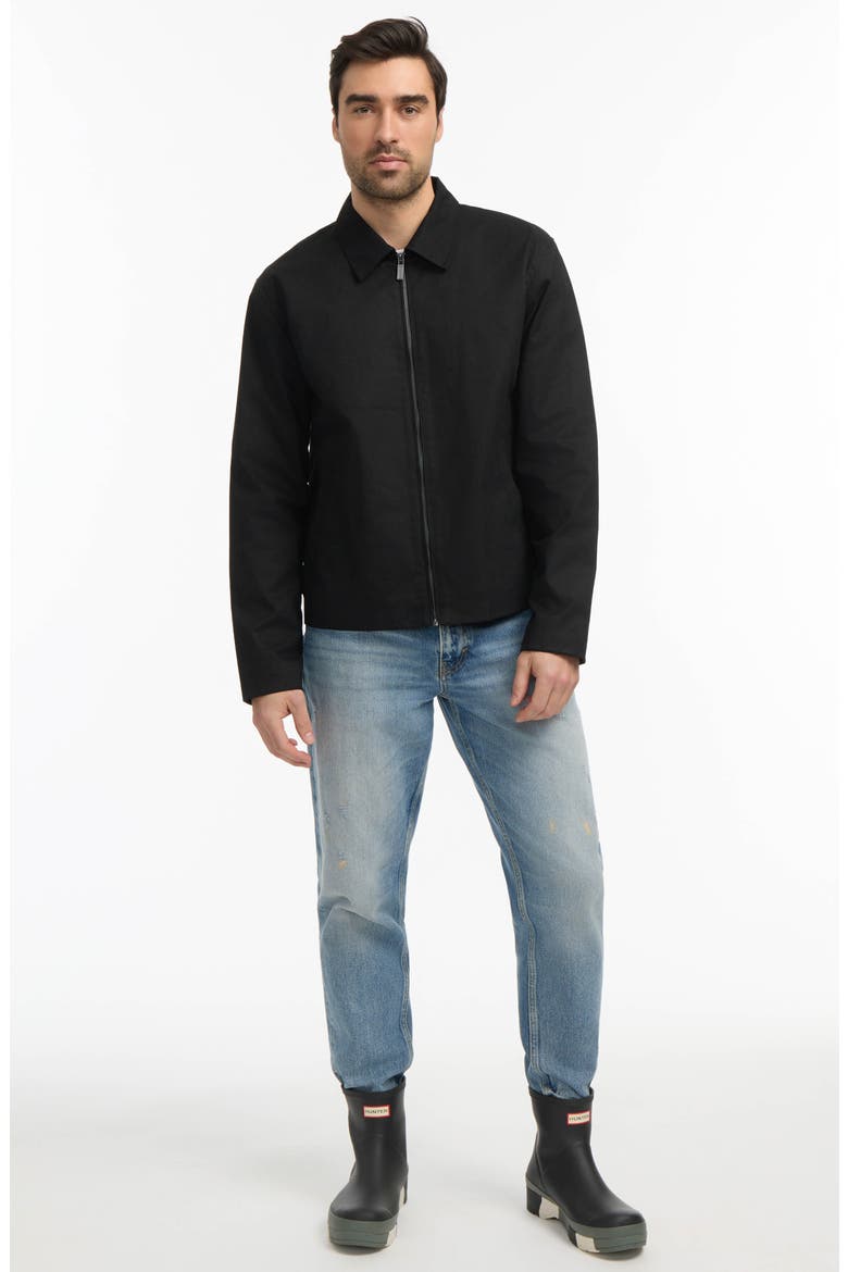 Foster Water Repellent Waxed Twill Jacket, Alternate, color, BLACK