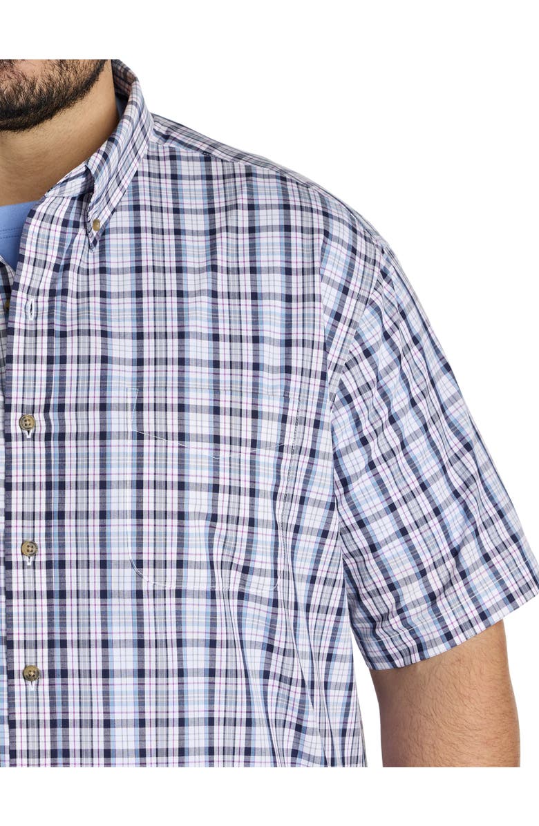 Harbor Bay by DXL Big & Tall Easy-Care Plaid Sport Shirt, Alternate, color, Blue Multi