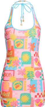 Kulani Kinis Beaded Halter Minidress