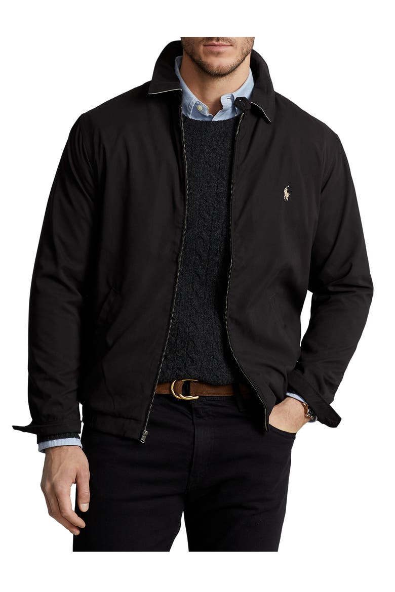 Big & Tall Microfiber Windbreaker, Main, color, BLACK