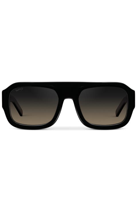 Harlee - 54mm Rectangular Aviator Polarized Sunglasses