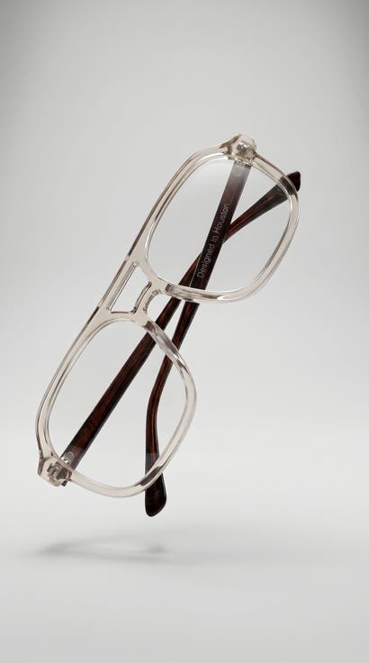 Axis 03 Smoke Oak 53MM Flat Top Eyeglasses - Champagne & Walnut
