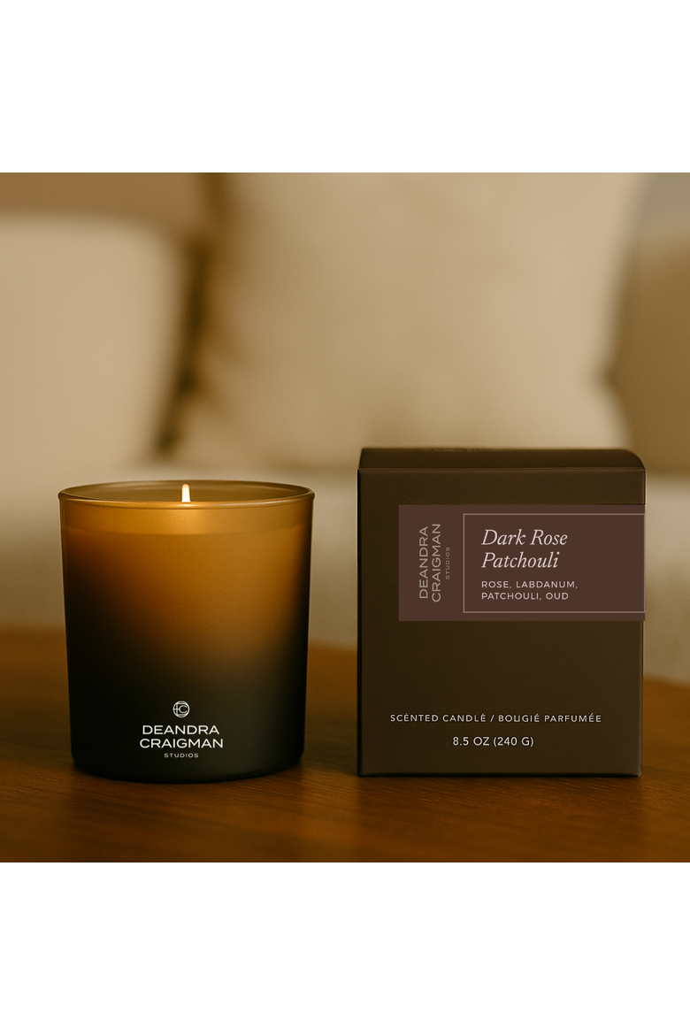 Dark Rose Patchouli Candle & Playlist, Alternate, color, Brown