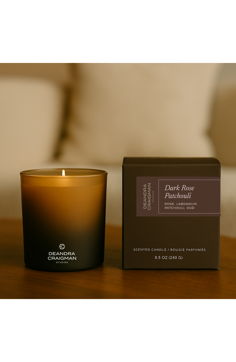 DeAndra Craigman Studios Dark Rose Patchouli Candle & Playlist, Alternate, color, Brown