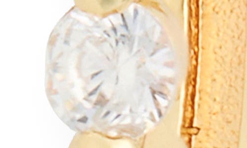 Sterling Forever Normani Cubic Zirconia Polished Huggie Hoop Earrings In Gold
